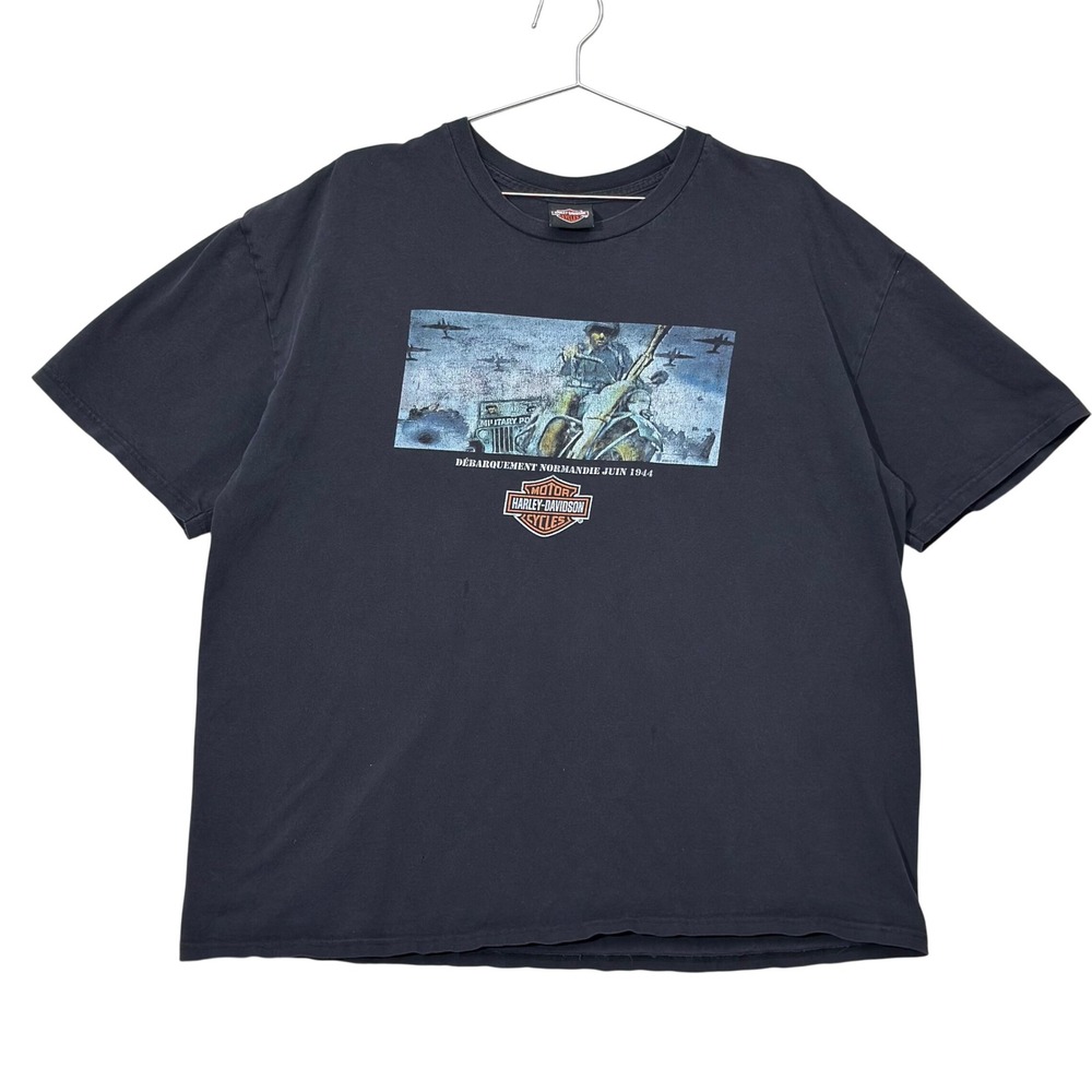 Harley Davidson Normandy D Day 1944 T Shirt Mens 2XL WWII Military France